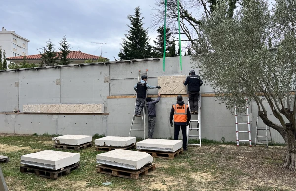 Bas-relief décoratif sculpté 1960, Jean-Charles Lallement